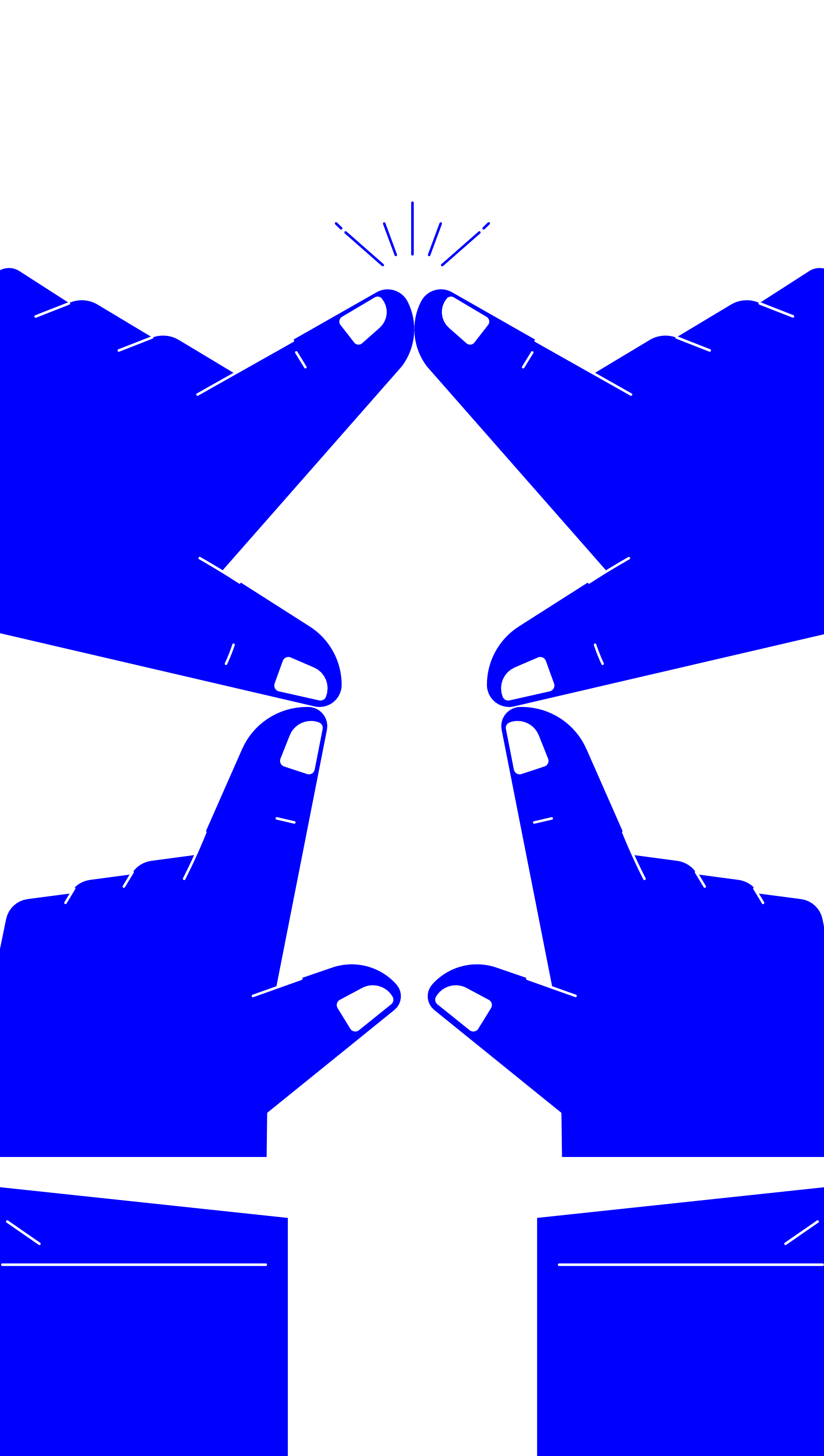 image illustration of four hands