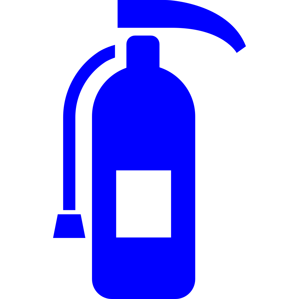 icon of a fire extinguisher in blue