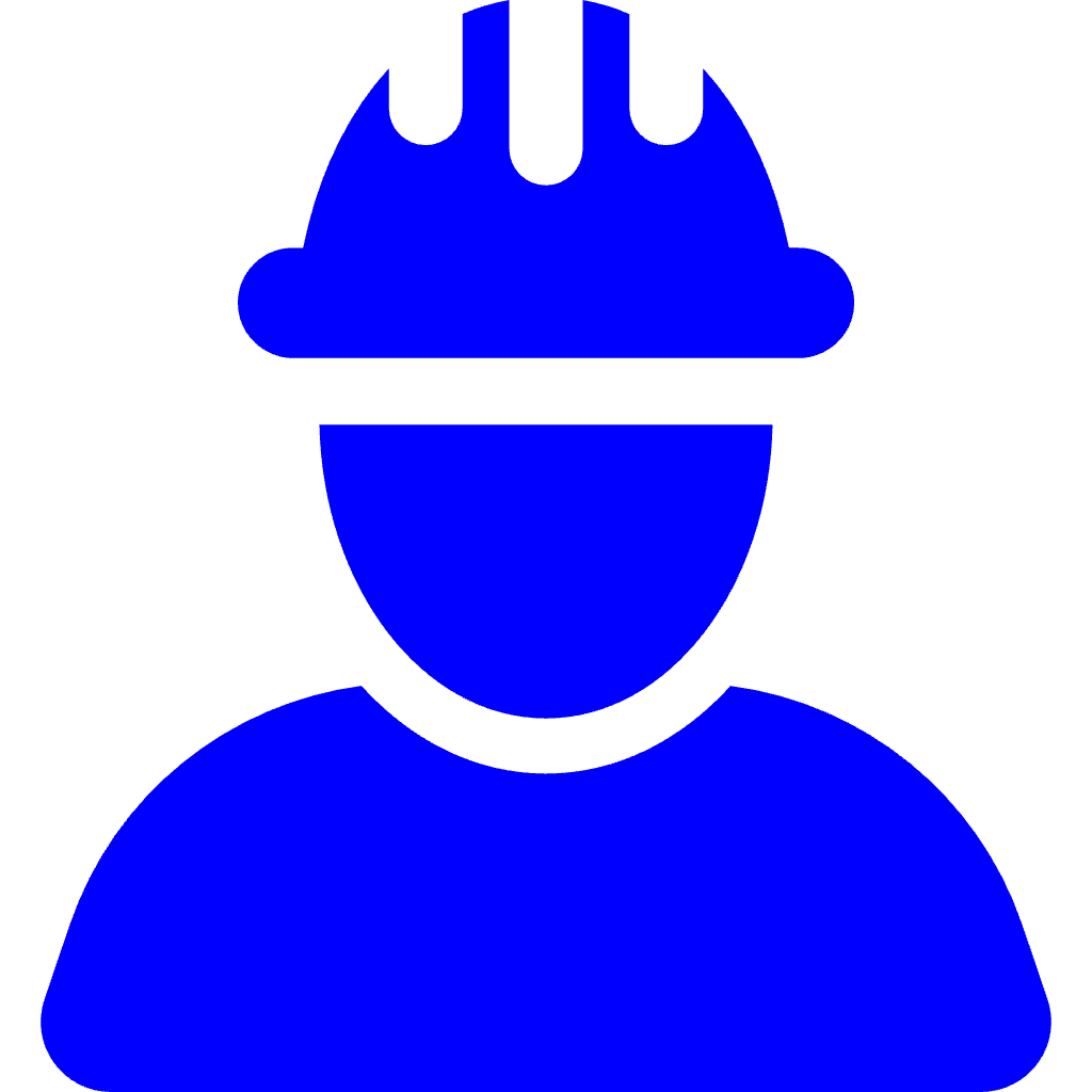 icon of a technician in hard had